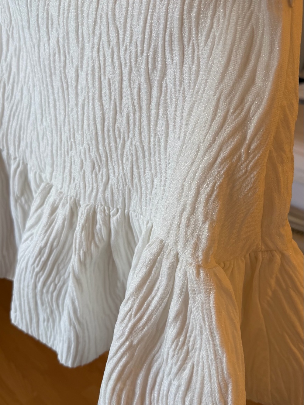 Zara White Ruffled Mini Skirt - Picture 6 of 7